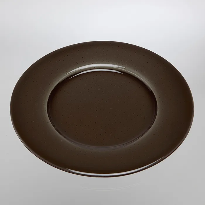 Runder Platzteller aus farbigem Glas