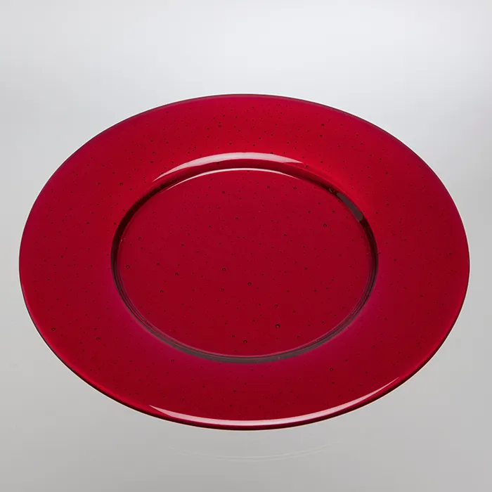 Runder Platzteller aus farbigem Glas