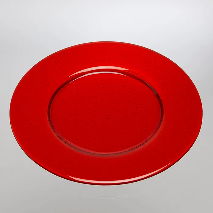 Runder Platzteller aus farbigem Glas