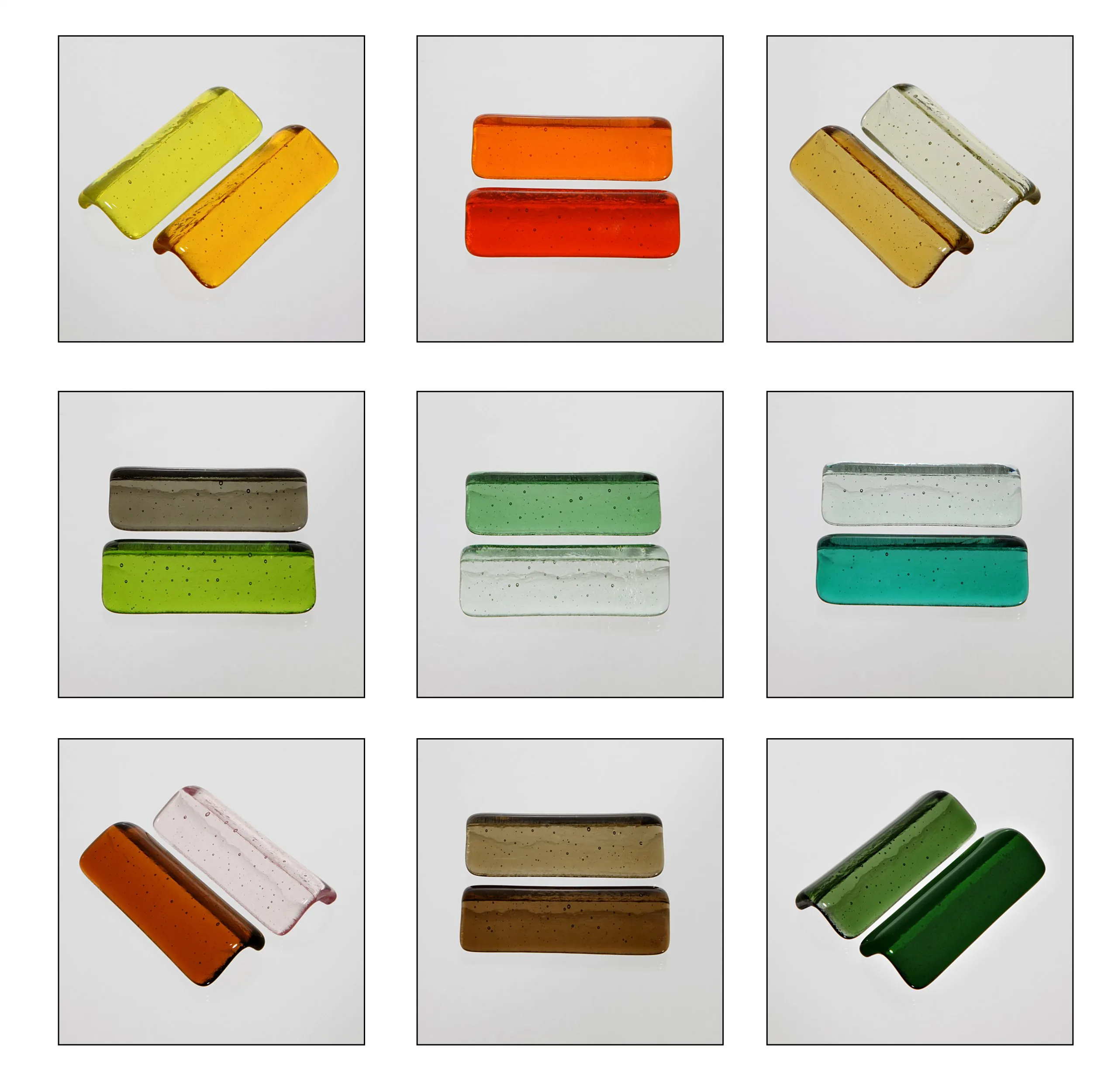 Messerbänkchen aus farbigem Glas